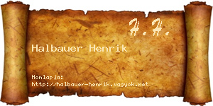 Halbauer Henrik névjegykártya